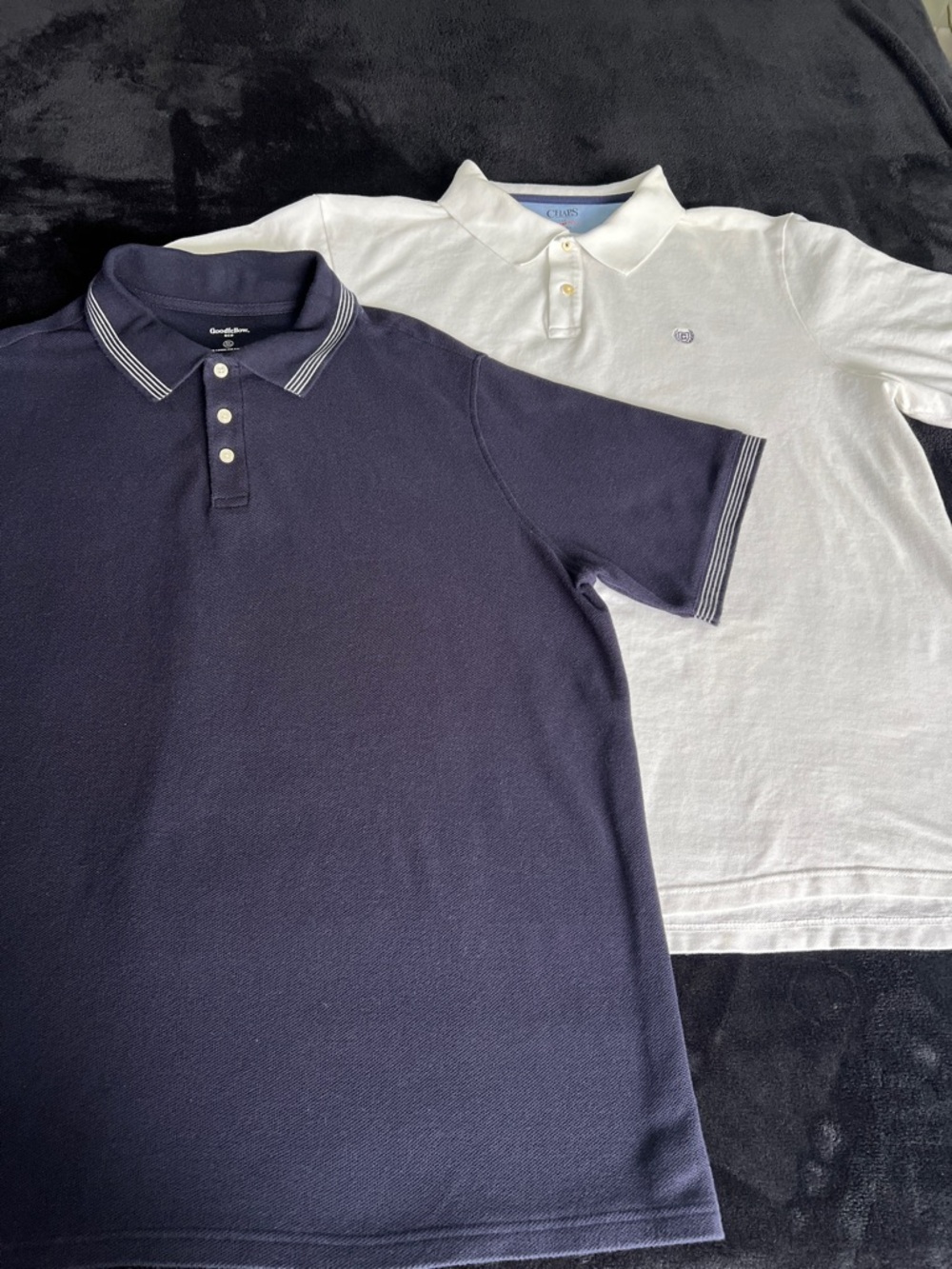 Goodfellow & Co Navy and White Chaps Polo Duo - Short Sleeve Pair